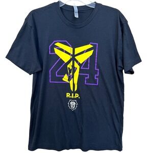 Kobe Bryant Los Angeles Lakers NBA RIP TShirt Black Mamba Adult Large Black